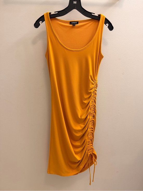 Express Dresses & Skirts - Express Mustard Yellow Ruched Side Tank Dress Size XS